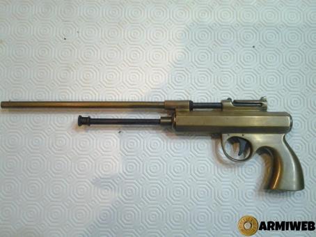 Pistola Ad aria Compressa da Sala in Ottone risalente al 1800   Esecuzione massiccia molto raro